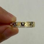 Michael Kors Gold-Tone Brass Logo Band Ring Size 7 Photo 0