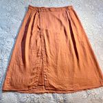 Anthropologie By  Linen Maxi Wrap Skirt in Rust Womens Size 22🧡 Photo 6