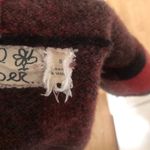 Anthropologie Field Flower hooded Wool Sweater Cardigan Plaid Jacket Red Black Photo 10