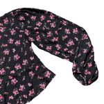 AFRM Black Floral Print Long Sleeve Crop Blouse XS Photo 4