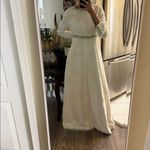 Handmade Winter wonderland ivory Long Sleeve Dress with Green beaded Accents Size undefined Photo 3