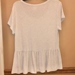 CAbi Hangout Sort sleeve Peplum Tee Heather Cream Grey Medium Photo 1