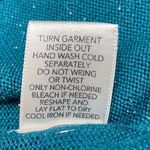 Christopher & Banks Deep V-neck Ruffle Trim Button Down Fitted Cardigan Teal Photo 10