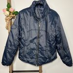 Nils Quilted Metallic Denim Ski‎ Jacket Blue Full Zip Size 12 Photo 1