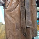 Vintage skin Gear Brown Leather Trench Coat Photo 5