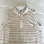 Adidas  Womens Golf Top Multicolor Stripe Climalite Stretch 1/4 Zipper Collared L Photo 1