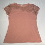 Sundance Lace cap sleeve crocheted embroidered floral see through burnout t-shirt Photo 4