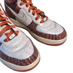 Nike Women’s Air Force 1 High 6” Wedge Sneakers Orange Zebra Print Size 9.5 Rare Photo 2