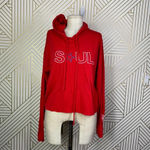 SoulCycle  Star Logo‎ Cropped Red Hoodie Sweatshirt Size US Medium Photo 5
