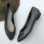 Pour La Victoire  Flats Point Pointed Toe Gray Studded Embellished Flats Size 9.5 Photo 0