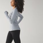 Lululemon Kanto Catch Me Long Sleeve in Heathered Herringbone Heathered White Slate Photo 2