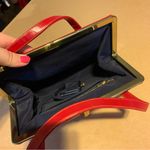 VINTAGE CIRCA 1960’S JANA RED LEATHER KISS LOCK SATCHEL BAG W/CHANGE PURSE Photo 10