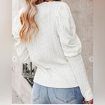 New One Eleven North All White Knit Long Puff Sleeved Light Weight Women size S Photo 3