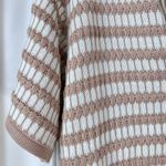 Sabo Brown White Josie Cable Knit Women’s Top‎ Short Sleeves Size US 8 Photo 6