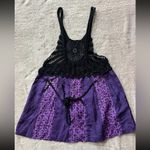 Free People Women’s Purple Silk Open-Crocheted Top Tie-Back Size Small Photo 8