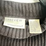 Preview International Vintage Black Ribbed Turtleneck Sweater Classic Preppy Minimalist Goth XL Photo 2