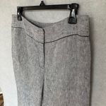 Ann Taylor Women's Gray Straight Cropped Linen Blend Pants Size 8 Workwear Photo 2
