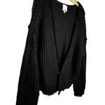 Skylar + Madison Skylar‎ + Madison Black Distressed Cardigan Sweater Photo 1