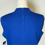 Ming Wang Sleeveless Top Bright Blue High Collar Women’s Size PM Petite Medium Photo 4