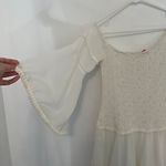 Venus  Lace Bell Sleeve Off Shoulder Dress White Crochet Trim 3/4 Sleeve Mini 10 Photo 5