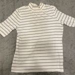 Banana Republic  White and Black Striped T shirt Photo 2