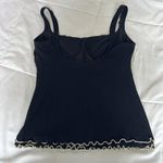 Profile by Gottex Black White Ruffle Underwire Tankini Swim Top Womens 14 Y2K Photo 6