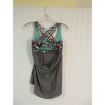 Lululemon tank top gray w/contrast built in bra sz 4 Gray Photo 2
