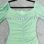 Hello Molly Bachelorette Approved Dress green Women's 4 ruched long sheer Sleeve Photo 6