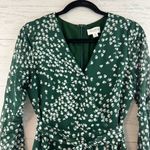 Allison New York Green White Floral Print Faux Wrap Dress Size S Photo 2