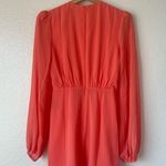 NBD Arijana Coral Orange Front Keyhole Long Sleeve Mini Dress Photo 4