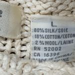 Vintage Liz Claiborne Cream Floral Cable Knit Chunky Sweater 90s Cottage Botanic Green Size L Photo 10