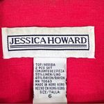 Jessica Howard VTG  Blazer Linen Blend Embroidered Red Floral Size 6 Short Sleeve Photo 6