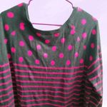 Torrid  style 10681129 Polka Dot Striped Sweater in gray and pink size 2 (2X). Photo 3