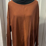 Ava & Viv Brown Ribbed Sweater in 2X Photo 0