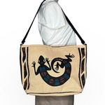 El Paso Saddle Blanket Co Cotton Tote Gecko Print Southwest Design Tan Photo 0