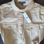 J.Crew Beige Button-Down Midi Dress Photo 4