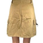 Topshop Women's Brown Tan Zip Pockets Mini A-Line Cargo Military Skirt Size 8 Photo 2