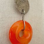 Turkish RARE Empire SILVER COIN carnelian pendant necklace Orange Photo 2
