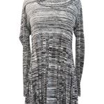 Calvin Klein NEW Long Sleeve Cowl Neck Pleated Flare Skirt Marled Gray Dress L Photo 3