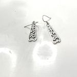 Primrose Sterling Silver Filigree Rectangle Drop Earrings Photo 3