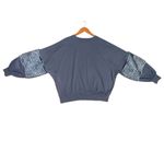 Young Fabulous and Broke Bella Faux Fur Ballon Sleeve Oversized Grey Sweatshirt Photo 3