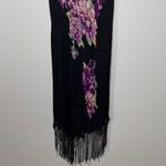 Lola P Floral Dress Size Large‎ Black Purple Fringe Hem Sleeveless Whimsygoth Photo 8
