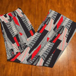 Roz & Ali Women’s Dress Pants Petite Large Geometric Red Blue White Ron &Ali Wide Leg Photo 0