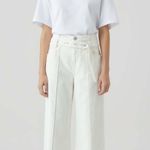 Closed Denim x-press cream high waisted wide leg belted stitch crease jeans 23 Photo 0