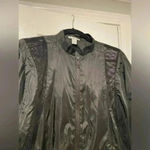 Forever 21  Women Black Mesh Lightweight Zip Front High Neck Track Jacket Size S Photo 1