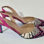 Nicky Hilton X French Sole Serpent Pink Snake Slingback Heels Size 8½ Photo 2