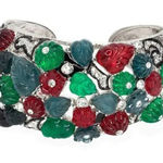 NEW KENNETH JAY LANE KJL TUTTI FRUTTI‎ FRUIT SALAD CUFF BRACELET Green Photo 0