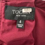Toccin Designer Sheath Dress‎ Full Back Zip Deep Red Stretch Size 4 Photo 3
