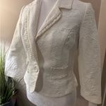 Beth Bowles White/ Ivory Floral Textured Button Blazer Size 8 White Photo 10