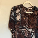 Glamorous  Silk Over Size Loose Fit Animal Snake Skin Print Blouse Medium 6 Photo 1